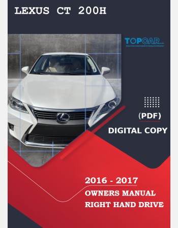 lexus ct 200h  2016-2017 owners manual